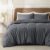Bedsure Double Duvet Cover Set – Brushed Microfiber Bed Cover Set with Zipper Closure, Quilt Bedding Cover with 2 Pillowcases, Dark Grey