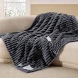 Bedsure Electric Blanket Heated Throw – Chunky Ribbed, 130x160cm, Grey