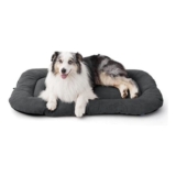 Bedsure Washable Fleece Dog Crate Mat Non Slip Bottom, 120x74cm, Dark Grey