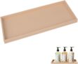 Beige Silicone Vanity Tray, Soft Non-Slip Dressing Table & Bathroom Organizer for Jewellery, Perfume, Soap, Candles, Waterproof Desktop Holder (30×12.5×1.8cm)