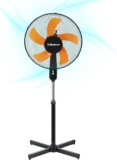 Belaco 16 Inch Pedestal Fan with Oscillation, Adjustable Height, Quiet Powerful Cooling Airflow, 45W (Black & Orange)