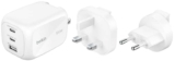 Belkin 100W Dual USB-C & A Wall Charger with EU & US Travel Tips – White
