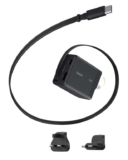 Belkin 3-in-1 UltraCharge, 70W Retractable USB-C Cable, 2x USBC & 1x USBA Ports – UK, EU & US Interchangeable Plug Tips, PD, PPS.