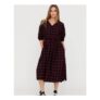 Belle Red Check Print Midi Dress