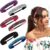 Belle Vous Glitter Elastic Headbands for Girls (6 pack) – Sparkly Stretch Adjustable Non Slip Velvet Head Bands – Fashion Hair Accessories for Gymnastics & Sport – Women Pink, Purple, black Hairband
