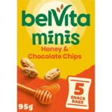 Belvita Minis, Honey & Chocolate Chips, 5 Snack Bags