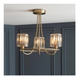 Berenice 3 Light Brass Semi Flush Ceiling Light