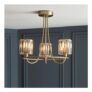 Berenice 3 Light Brass Semi Flush Ceiling Light