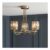 Berenice 3 Light Brass Semi Flush Ceiling Light
