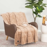 Berkshire Luxe Faux Fur Heated Throw in 3 Colours, 127 x 152 cm
