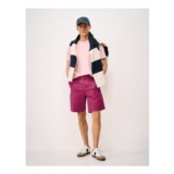 Bermuda Cotton Chino Stretch Shorts in Deep Red