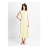 Bernice Satin Twill Butter Yellow Midi Slip Dress
