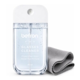 Betron Glasses Cleaner Spray with Reusable Microfibre Lens Wipe