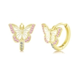 Bewenda 925 Silver Hoop Earrings Butterfly Design for Women
