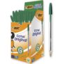 Bic Cristal Original Ballpoint Pens, Medium Point (1.0 mm), Green, Box of 50