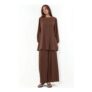 Big Dart Textured Long Sleeve Tunic and Wide Leg Pants