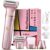 Bikini Trimmer Women, 3-in-1 Painless Lady shavers for Women with Ceramic Blades & IPX7 Waterproof Design, Rechargeable Cordless Electric Razor for Women for Legs, Underarms, Face & Bikini Line