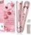 Bikini Trimmer Women with LED Light, 2-in-1 Lady Shavers for Women & Facial Trimmer, Electric Razor for Women for Bikini Line, Underarms & Face, Rechargeable Lady Shaver with Travel Bag