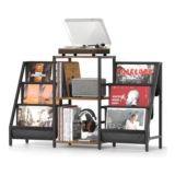 Bikoney Record Player Stand with 280-Album Vinyl Storage