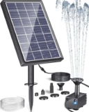 Biling Solar Water Fountain for Small Garden Water Feature with 6 Nozzles 3.5W Solar Water Pump – Sold by lc smarts FBA