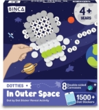 Binca Dotties Space Dot Art Activity Kit 1500 Stickers Mess-Free Mosaic Craft Kit for Kids Ages 4-7 Travel Activity Space Gifts for Boys & Girls Birthday Return Gift