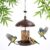 Bird Feeder, Bird Feeders for Outside Outdoors Hanging, Birds Feeder Adjustable Feeder with Wide Seed Tray and Rainproof Roof, Plastic, for Garden, Backyard, Terrace