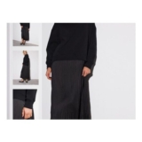 Black 2-in-1 Sweatshirt with Satin Midi Skirt