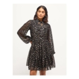 Black Animal Gold Jacquard Mini Length Dress (FREE C&C)