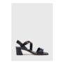 Black Block Heel Buckle Sandal