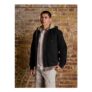 Black Canvas Borg Lined Hooded Jacket