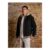Black Canvas Borg Lined Hooded Jacket