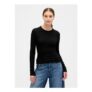 Black Essential Ribbed Crew Neck T-Shirt