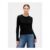 Black Essential Ribbed Crew Neck T-Shirt