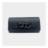 Black Faux Leather Clutch Bag