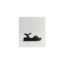 Black Faux Leather Cross over Flatform Sandals