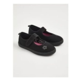 Black Flower Plimsolls