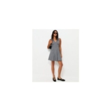 Black Gingham Textured V-Neck Mini Dress