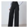Black High Rise Flexi Fit Stretch Pull on Wide Leg Jeans