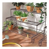 Black Metal 3-Tier Plant Display Stand, 92 Cm