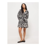 Black Paisley Batwing Sleeve Mini Dress