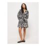 Black Paisley Batwing Sleeve Mini Dress