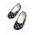 Black Polka Dot Print Ballerina Slippers