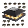 Black Solar Post Cap Lights for 4×4 Posts (16-Pack)