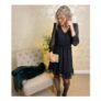 Black Sparkle Chiffon Layered Dress