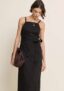 Black Square Neck Wrap Kourtney Midi Dress – member exclusive
