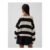 Black Stripe Crochet Boat Neck Jumper