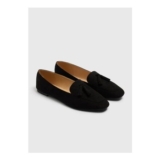 Black Tassel Flat Shoes