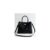 Black Textured Faux Leather Belted Tote Bag