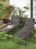 Black Zero Gravity Sunlounger – Set of 2. Free C&C