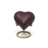 Blessed Small Marble Brown Heart Keepsake Funeral Urn for Ashes